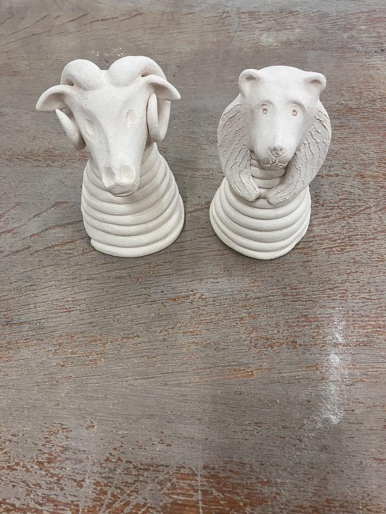 Animaux réalisés en poterie